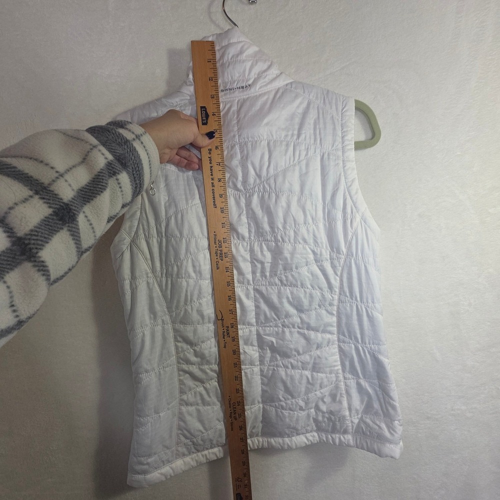 Columbia Omni-Heat White Quilted Puffer Vest Womens Medium Full Zip Insulated - Picture 8 of 16